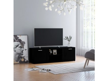 TV stolek černý 120 x 34 x 37 cm kompozitní dřevo