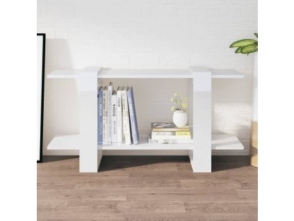 Knihovna bílá s vysokým leskem 100x30x51 cm kompozitní dřevo