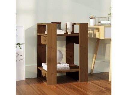 Knihovna/dělicí stěna medově hnědá 41x35x57 cm masivní borovice