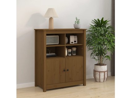 Příborník medově hnědý 83 x 41,5 x 100 cm masivní borové dřevo