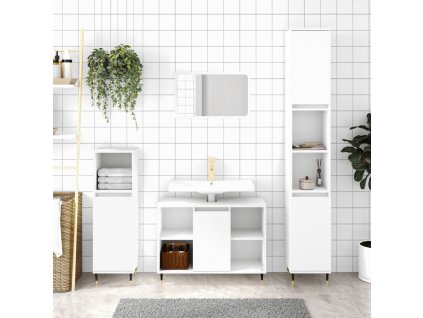 Koupelnová skříňka bílá 30 x 30 x 100 cm kompozitní dřevo