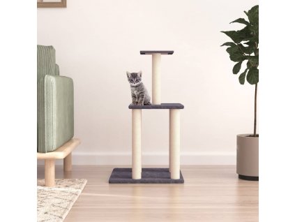 Škrabadlo pro kočky se sisalovými sloupky tmavě šedé 85,5 cm