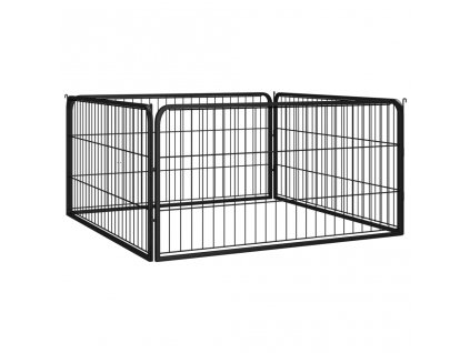 Ohrádka pro psy 4 panely černá 100x50 cm práškovaná ocel