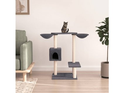 Škrabadlo pro kočky se škrabacími sloupky tmavě šedé 82 cm