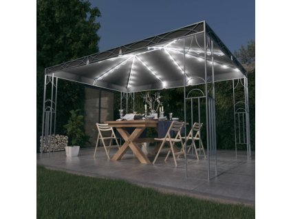Altán se světelnými LED řetězy 400 x 300 cm antracitový