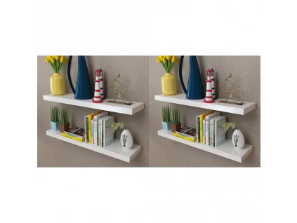 Nástěnné police 4 ks bílé 80 cm