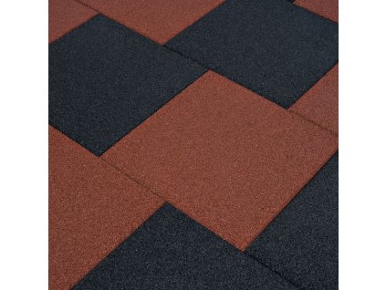 Protipádové dlaždice 24 ks pryžové 50 x 50 x 3 cm černé