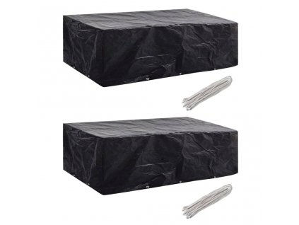 Plachty na zahradní nábytek 2 ks polyratan 10 oček 300 x 140 cm