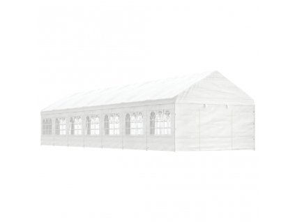 Altán se střechou bílý 15,61 x 4,08 x 3,22 m polyethylen