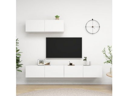 TV skříňky 3 ks bílé kompozitní dřevo