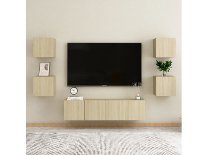 6dílný set TV skříněk dub sonoma kompozitní dřevo