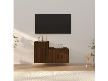 2dílný set TV skříněk hnědý dub kompozitní dřevo