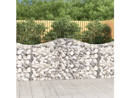 Klenuté gabionové koše 2 ks 200x30x100/120cm pozinkované železo