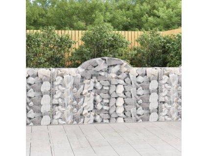 Klenuté gabionové koše 14ks 200x30x100/120cm pozinkované železo