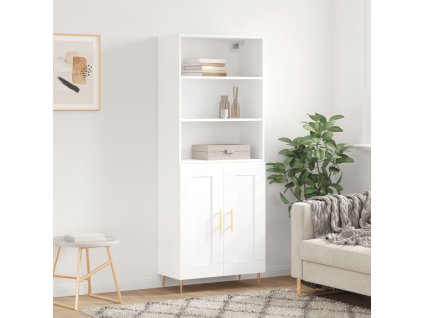 Skříň highboard bílá 69,5 x 34 x 180 cm kompozitní dřevo