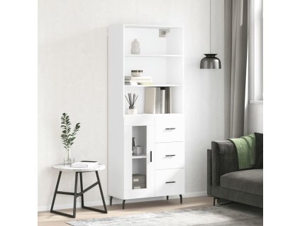 Skříň highboard bílá 69,5 x 34 x 180 cm kompozitní dřevo