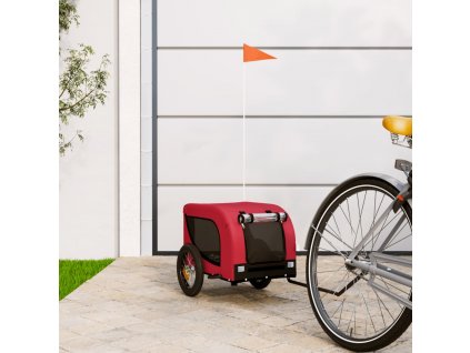 Vozík za kolo pro psa červený a černý oxfordská tkanina/železo