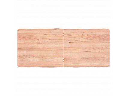 Stolní deska hnědá 140x60x(2-6)cm ošetřený dřevo živá hrana