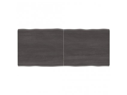 Stolní deska tmavě hnědá 120x50x(2-4)cm ošetřený dub živá hrana