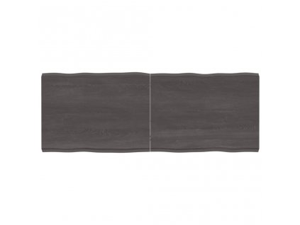Stolní deska tmavě hnědá 160x60x(2-6)cm ošetřený dub živá hrana