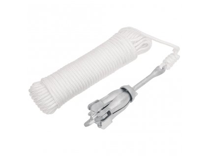 Skládací kotva s lanem stříbrná 1,5 kg kujné železo