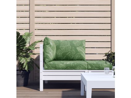 Podušky na nábytek z palet 3 ks vzor listů oxfordská tkanina