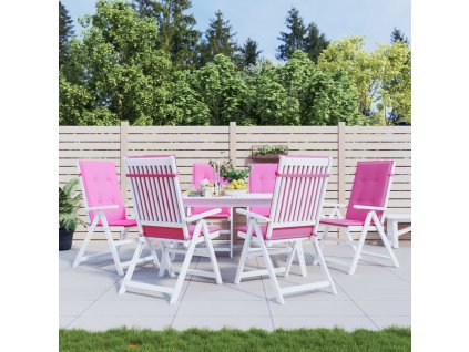 Podušky na židli s vysokým opěradlem 6 ks růžové textil