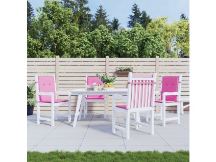 Podušky na židli s nízkým opěradlem 4 ks růžové textil