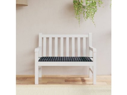 Poduška na zahradní lavici černá károvaná 120x50x4 cm oxford