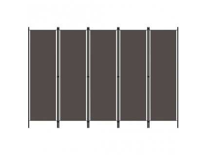 5dílný paraván antracitový 250 x 180 cm