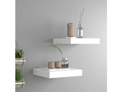 Plovoucí nástěnné police 2 ks bílé 23 x 23,5 x 3,8 cm MDF