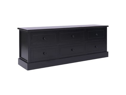 TV stolek černý 108 x 30 x 40 cm masivní dřevo pavlovnie