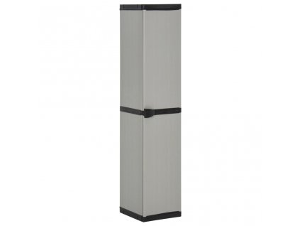 Zahradní úložná skříň se 3 policemi šedá a černá 34x40x168 cm