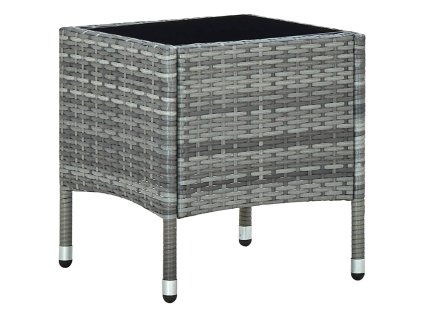 Zahradní stůl šedý 40 x 40 x 45 cm polyratan