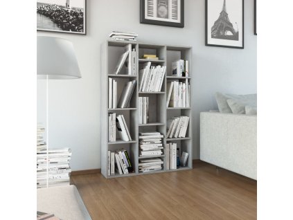 Dělicí stěna / knihovna betonově šedá 100x24x140 cm kompozit