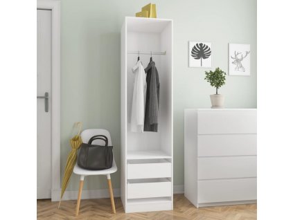Šatní skříň se zásuvkami bílá 50 x 50 x 200 cm kompozitní dřevo