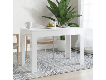 Jídelní stůl bílý vysoký lesk 120 x 60 x 76 cm kompozitní dřevo