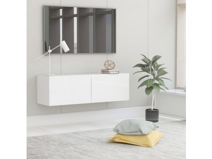 TV stolek bílý 100x30x30 cm kompozitní dřevo