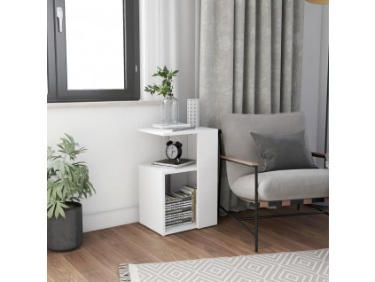 Odkládací stolek bílý 36 x 30 x 56 cm kompozitní dřevo