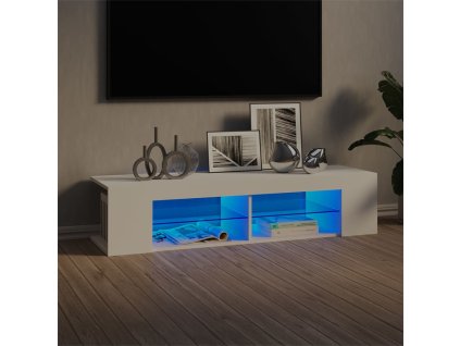 TV skříňka s LED osvětlením bílá 135 x 39 x 30 cm
