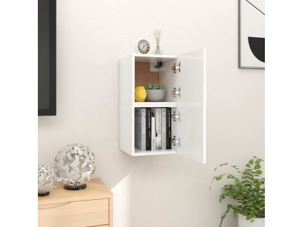 Nástěnné TV skříňky 2 ks bílé 30,5x30x30 cm