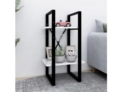 Knihovna se 2 policemi bílá 40 x 30 x 70 cm kompozitní dřevo