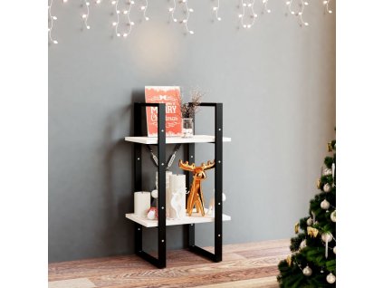 Knihovna se 2 policemi bílá 40 x 30 x 70 cm masivní borovice