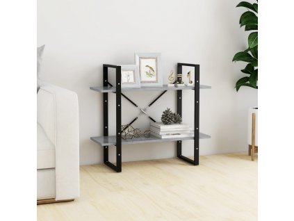 Knihovna se 2 policemi betonově šedá 80 x 30 x 70 cm kompozit