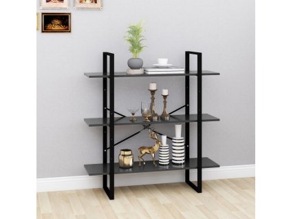 Knihovna šedá 100 x 30 x 105 cm kompozitní dřevo