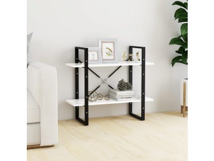 Knihovna se 2 policemi bílá 80 x 30 x 70 cm kompozitní dřevo