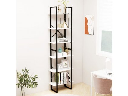 Úložný regál bílý 60 x 30 x 210 cm masivní borové dřevo