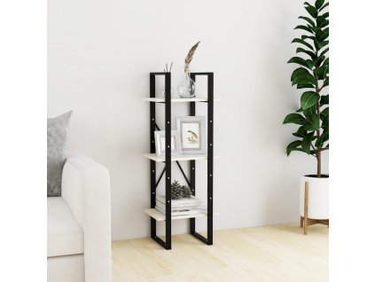 Knihovna se 3 policemi bílá 40 x 30 x 105 cm masivní borovice