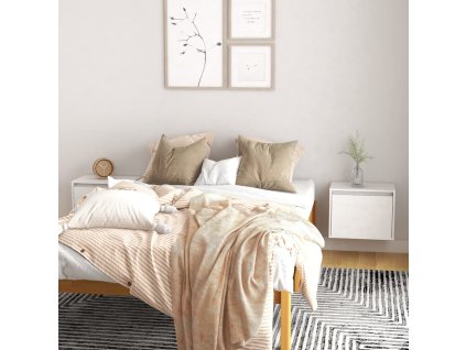 Nástěnné skříňky 2 ks bílé 45 x 30 x 35 cm masivní borové dřevo