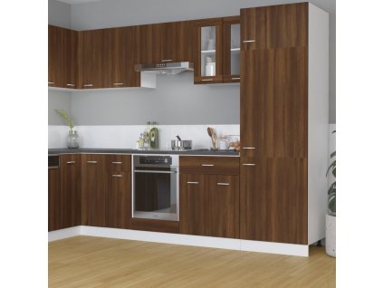 Závěsná skleněná skříňka "Lyon" hnědý dub 60 x 31 x 60 cm, dřevěné podlahy